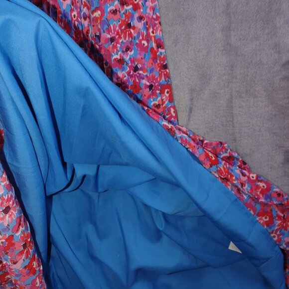 Maggy London Floral Pleated Halter Women's Midi Dress10 Pink Blue Garden‎ Party - Picture 7 of 11